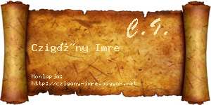 Czigány Imre névjegykártya